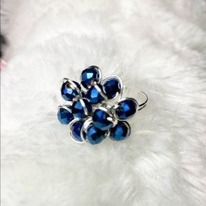 Adjustable, handmade wire wrapped ring cluster